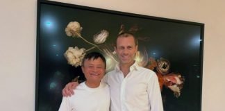 Jack Ma – alibaba and Aleksander Ceferin – UEFA together in Ljubljana