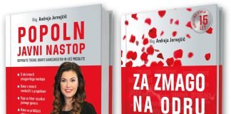 Andreja Jernejčič ob 15-letnici svojega podjetja izdaja dve knjigi o javnem nastopanju Novi knjigi avtorice mag. Andreje Jernejčič Popoln javni nastop in Za zmago na odru