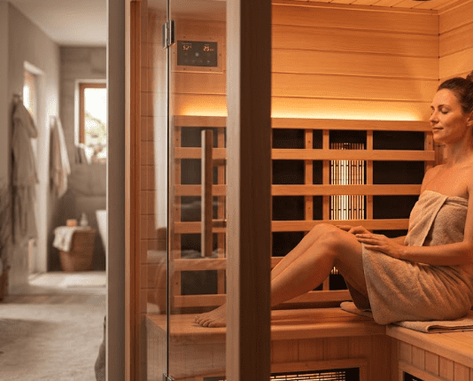 Infrardeče savne za dom – regeneracija vsakdan Infrardeča savna Sanotechnik z leseno oblogo