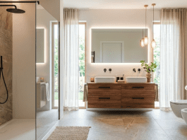Kopalniška oprema za vsak dom – vse na enem mestu Moderna kopalnica z lesenim pohištvom - kopalniška oprema INSTAL.si