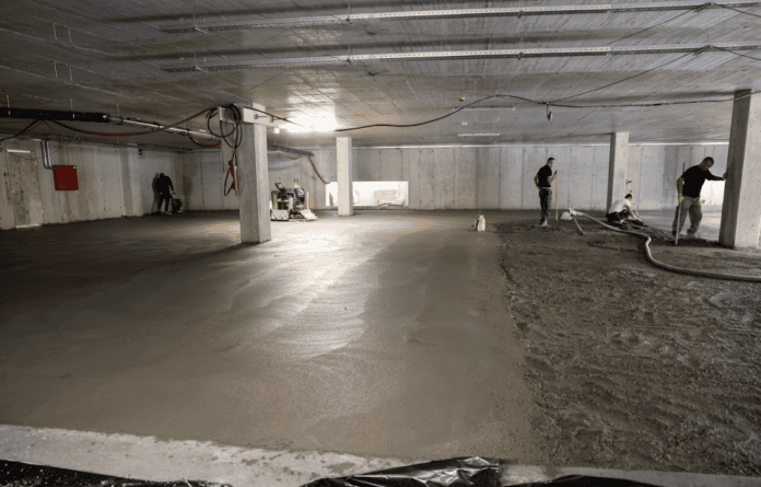 Izvedba cementnega estriha v notranjem prostoru